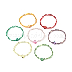 7 Stück 7-teiliges Stretch-Armband-Set mit Glasperlen&nbsp;BJEW-TA00230