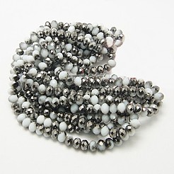 Rondell-Perlenstränge aus galvanisiertem Glas&nbsp;EGLA-D020-6x4mm-M3