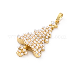 Crémaillère en laiton plaqué avec pendentifs en perles d'imitation ABS&nbsp;KK-Q010-07G