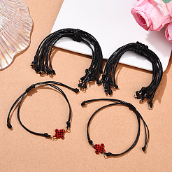 20 Stück schwarze gewachste Polyesterschnur zum Basteln von geflochtenen Armbändern&nbsp;AJEW-YW00002-01