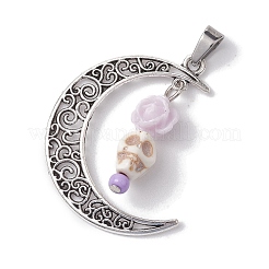 Pendenti con teschio turchese sintetico di halloween&nbsp;PALLOY-JF02650-04