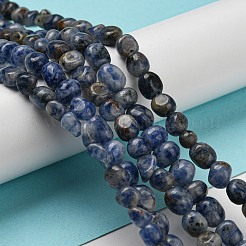 Fili di perle di diaspro macchia blu naturale&nbsp;G-F465-53