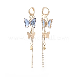 4 paio di orecchini pendenti a farfalla in vetro a 4 colori con zirconi chiari&nbsp;EJEW-TA00153