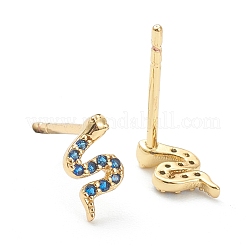 Pendientes de tuerca de circonio cúbico con micro pave de latón&nbsp;EJEW-A058-17G