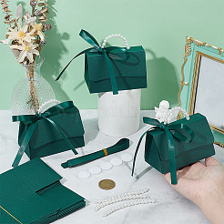 Faltbare Hochzeitssüßigkeiten-Tragetaschen aus Papier mit rundem Griff aus Kunstperlen und Band aus Kunststoff&nbsp;CON-WH0115-20A-01