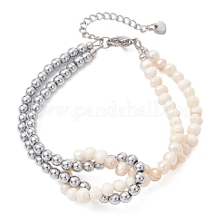 Braccialetti con perle naturali ed ematite sintetica non magnetica per le donne&nbsp;BJEW-JB13364-01