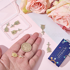8pcs latón micro pavimentar colgantes de circonita cúbica transparente&nbsp;KK-SC0007-97