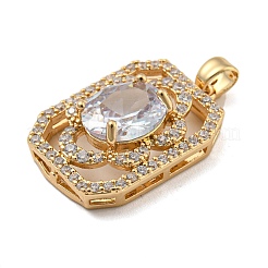Pendenti in zirconi cubici trasparenti in micro pavè di ottone&nbsp;KK-P263-25KCG-01