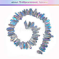 1 Strang plattierte natürliche Quarzkristallperlenstränge&nbsp;G-OC0002-52C