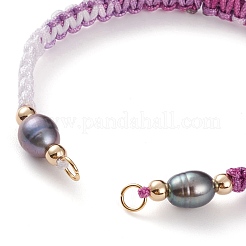 Fabbricazione di braccialetti con cordino intrecciato in poliestere regolabile&nbsp;AJEW-JB00860