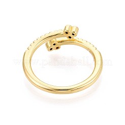 Manschettenringe aus Messing mit Mikropavé-Zirkonia für Damen&nbsp;KK-T071-78G