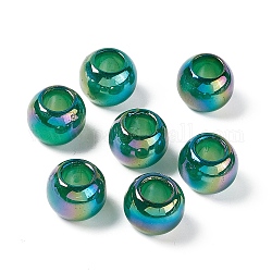 Непрозрачные акриловые бусины, AB цвет, рондель, зелено-синие, 17.5x14 мм, отверстие : 8.8 мм