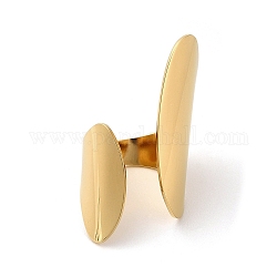 304 открытая манжета из нержавеющей стали, широкое кольцо для женщин, золотые, размер США 7 1/4 (17.5 мм)
