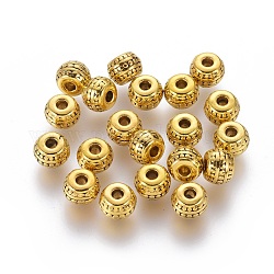 Séparateurs perles en alliage de style tibétain, rondelle, Sans cadmium & sans nickel & sans plomb, Or antique, 7mm, Trou: 1mm