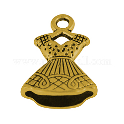 Alloy Pendants, Cadmium Free & Nickel Free & Lead Free, Clothes, Antique Golden, 22x15x6mm, Hole: 3mm