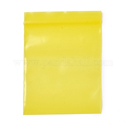 Однотонные полиэтиленовые пакеты с замком на молнии, закрывающиеся маленькие сумки для хранения ювелирных изделий, мешок с самоуплотнением, верхнего уплотнения, прямоугольные, желтые, 8x6cmm, односторонняя толщина: 2.7 мил (0.07 мм), около 90~100 шт / упаковка