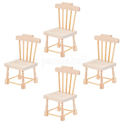 Ph pandahall 4 個 1:12 ミニ椅子ドールハウス木製椅子スケールミニチュア椅子小さな家具モデル椅子工芸品ドールハウスクリスマス家の装飾写真撮影小道具 1.6x1.6x3.3 インチ