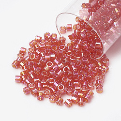 Perles miyuki delica moyennes, cylindre, Perles de rocaille japonais, (db0172) transparent red ab, 10/0, 1.7x2.2mm, Trou: 1mm, environ 10800 pcs / sachet , 100 g / sac