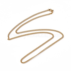 201 collar de cadena de eslabones de acero inoxidable para hombres y mujeres., real 18k chapado en oro, 23.43 pulgada (59.5 cm)