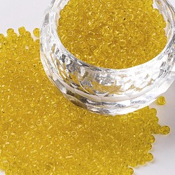 Бисер из стекла , прозрачный, круглые, желтые, 12/0, 2 мм, отверстие : 1 мм, около 30000 бисер / фунт