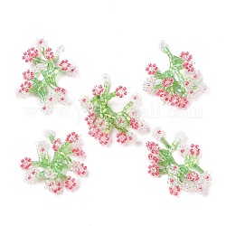 Pendentifs en perles de graines, breloques fleur de vie, rouge, 27~28x29~32x5~6mm, Trou: 1mm