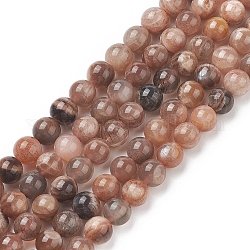Natürliche Multi-Mondstein-Perlenstränge, Runde, 8 mm, Bohrung: 1 mm