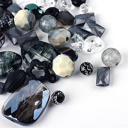 Perles acryliques, formes mixtes, gris ardoise foncé, 5.5~28x6~20x3~11mm, Trou: 1~5mm