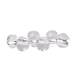 MGB Matsuno Glass Beads, Japanese Seed Beads, Transparent Silver Lined Teardrop Beads, Glass Round Hole Seed Beads, Clear, 3.5x3x3mm, Hole: 0.8mm, about 10000pcs/bag, 450g/bag
