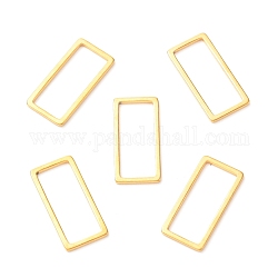 201 anelli di collegamento in acciaio inox, rettangolo, oro, 16x7.5x1mm