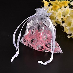 Organza Bags, White, about 7cm wide, 9cm long