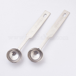Cucchiaio sigillo in acciaio inox, cucchiai a forma di cucchiaio di metallo con cucchiaio sciolto a manico lungo, colore acciaio inossidabile, 117x12mm, Capacità: 2.5ml