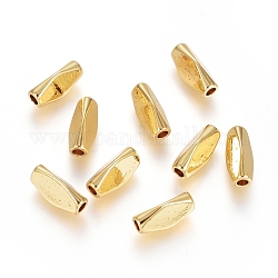 Perline in ottone, placcato di lunga durata, twist, vero placcato oro 18k, 8.5x3.5x3.5mm, Foro: 1.5 mm