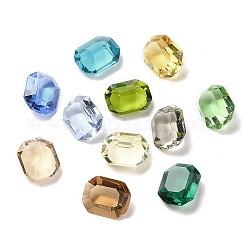 Cabujones de cristal con rhinestone, Rectángulo, facetados, color mezclado, 10x8x4.5~5mm