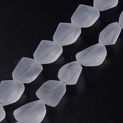 Transparente Milchglasperlenstränge, Nuggets, weiß, 15x12x9.5 mm, Bohrung: 1 mm, ca. 40 Stk. / Strang, 23.62'' (60 cm)