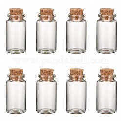Glas-Glasflaschen, mit Korken, Flaschen wünschen, Transparent, 50x27 mm, Kapazität: ca. 13ml (0.44 fl. oz)