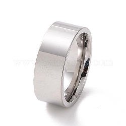 201 anillo liso de acero inoxidable para mujer, color acero inoxidable, 7.5mm, diámetro interior: 17 mm