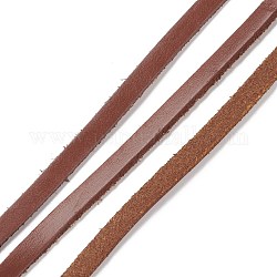 Flache Rindslederkordel, für Accessoires zur Herstellung von Halsketten und Armbändern, Sattelbraun, 6x2 mm