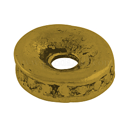Donut-Legierung Abstandskügelchen, Tibetischen Stil, cadmiumfrei und bleifrei, Antik Golden, 8x2 mm, Bohrung: 2 mm