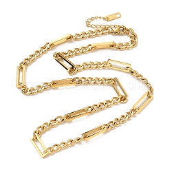 304 Halskette aus rechteckigen Gliederketten aus Edelstahl, golden, 17.91 Zoll (45.5 cm)