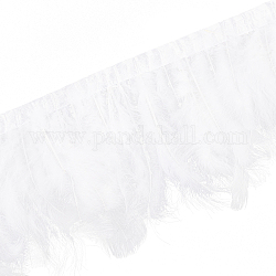 Fingerinspire 2yard / 2m garniture de franges de plumes moelleuses de dinde (blanc) garniture de franges de plumes de marabout artificiel pour accessoire de couture de robe de mariée