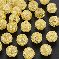 Transparent Knistern Acrylperlen, Runde, golden, 14x13 mm, Loch: 2.5 mmhole: 2.5 mm, ca. 340 Stk. / 500 g.