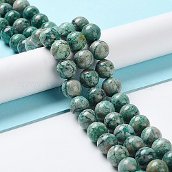Chapelets de perles en chrysocolle naturelle, ronde, 10mm, Trou: 1mm, Environ 40 pcs/chapelet, 15.75 pouce (40 cm)