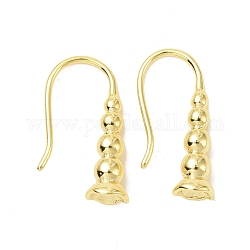 Rack Plating Brass Earring Hooks, Earring Settings, Long-Lasting Plated, Lead Free & Cadmium Free, Golden, 17.5x5mm, 20 Gauge, Pin: 0.8mm, Tray: 3mm