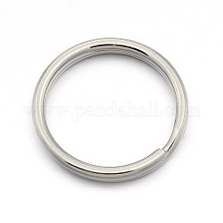 Ursprüngliche Farbe 304 Edelstahl geteilten Verschlüsse Ring Schnallen für keychain Herstellung, Edelstahl Farbe, 32x2 mm