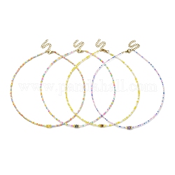 Halskette aus natürlichen gemischten Edelsteinen und Glasperlen, 14.41 Zoll (36.6 cm)