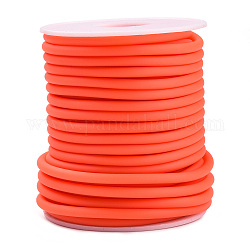 Hohlrohr PVC-Schlauch aus synthetischem Kautschuk, um weiße Kunststoffspule gewickelt, orange rot, 4 mm, Bohrung: 2 mm, ca. 16.4 Yard (15m)/Rolle