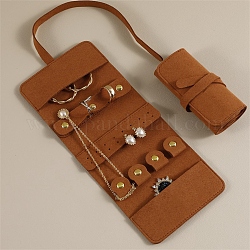 Sacs de rangement de bijoux en microfibre, rouleau de bijoux de voyage portable pour boucles d'oreilles, bracelets, colliers emballage, rectangle, Pérou, 48 cm