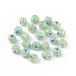 Placage de perles d'émail acrylique, platinée, cahoteuse, pépites, colorées, 15~17mm, Trou: 2.3mm