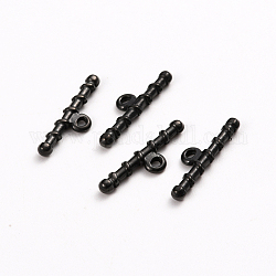 304 Kippverschlussteile aus Edelstahl, Bar, Elektrophorese schwarz, 22x6x2.5 mm, Bohrung: 1.6 mm