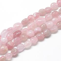 Natürlichen Rosenquarz Perlen Stränge, Oval, 8~15x7~12x4~12 mm, Bohrung: 1 mm, ca. 30~45 Stk. / Strang, 15.7 Zoll